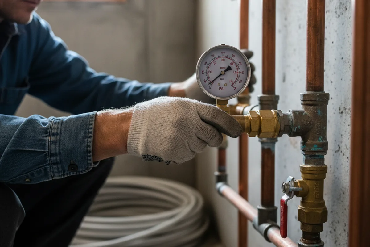 Pressure testing a repaired line during Water Line Repair in Varnell